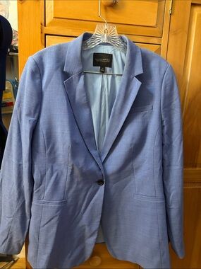 Banana Republic Women Sky Blue Single-Button Blazer